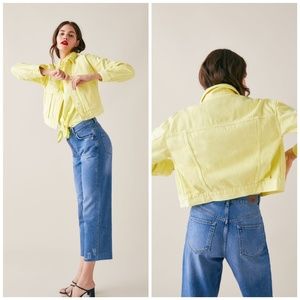 light yellow jean jacket